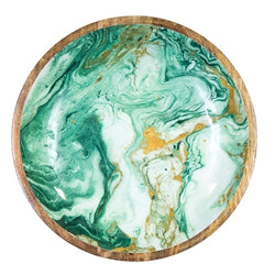 Saladier en bois de manguier imprimé marbre vert - By room