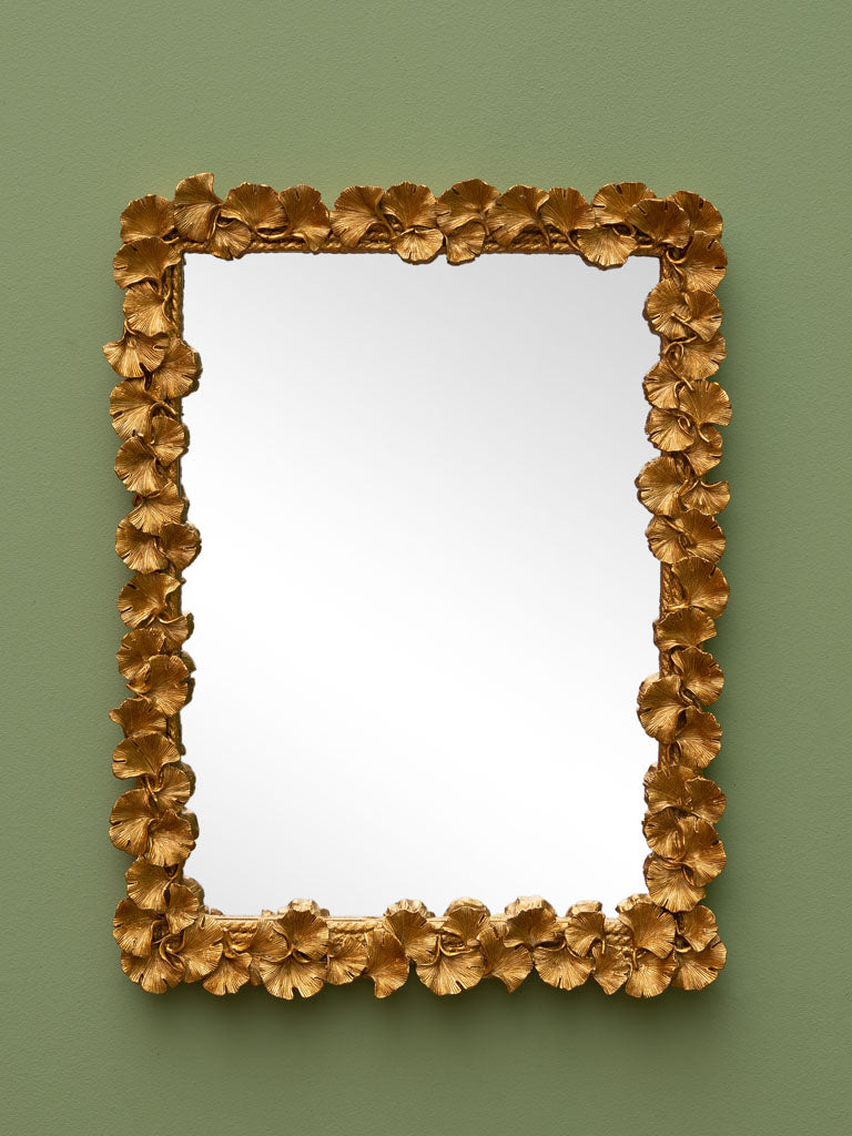 Miroir doré fleurs de Gingko - Chehoma